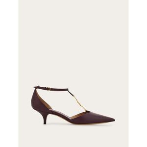 FERRAGAMO Women's Pointed Toe T-Strap Kitten Heel Pumps Women OXBLOOD